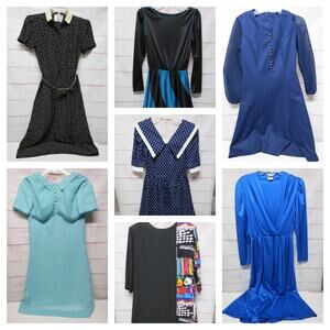 LOT of 7 Vintage Dresses Various Styles Sizes - A Few Flaws - Reseller Repurpose